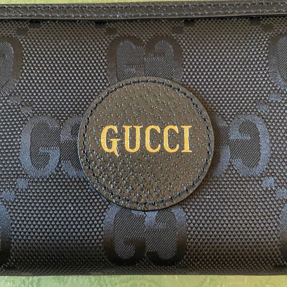 GUCCI Off The Grid Zip Around Long Wallet GG Logo Nylon Leather Black Gold New - Picture 13 of 16